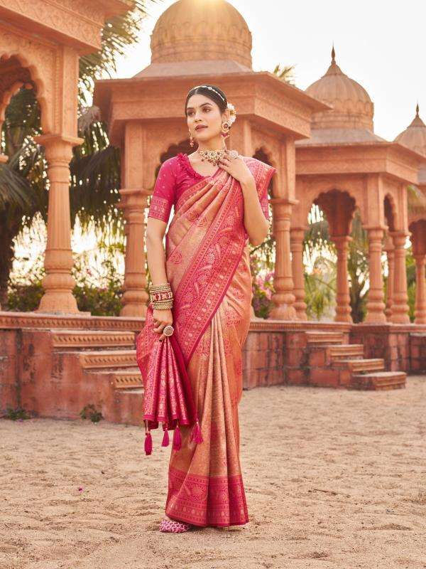 gobuni presents shubharambh 1101-1106 banarasi silk best sarees catalog wholesaler and exporter in surat