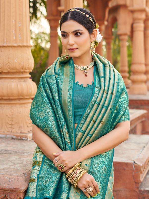 gobuni presents shubharambh 1101-1106 banarasi silk best sarees catalog wholesaler and exporter in surat