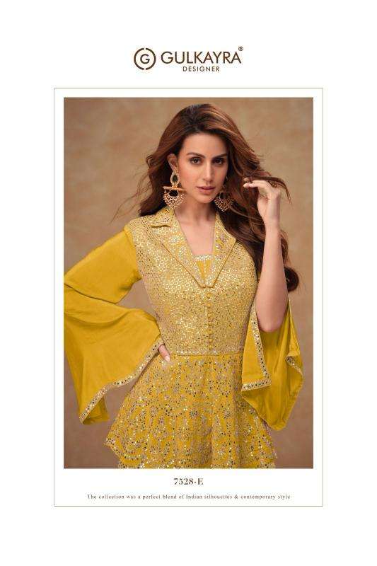 gulkayra designer presents dilkash fully stitch chinon elegant style plazzo suit catalog wholesaler and exporter 