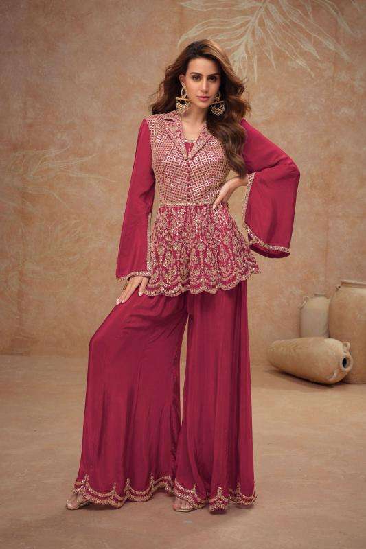 gulkayra designer presents dilkash fully stitch chinon elegant style plazzo suit catalog wholesaler and exporter 