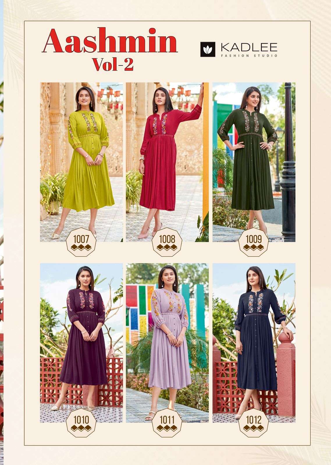 kadlee presents ashmin vol-2 rayon readymade classic kurti catalog wholesaler and exports