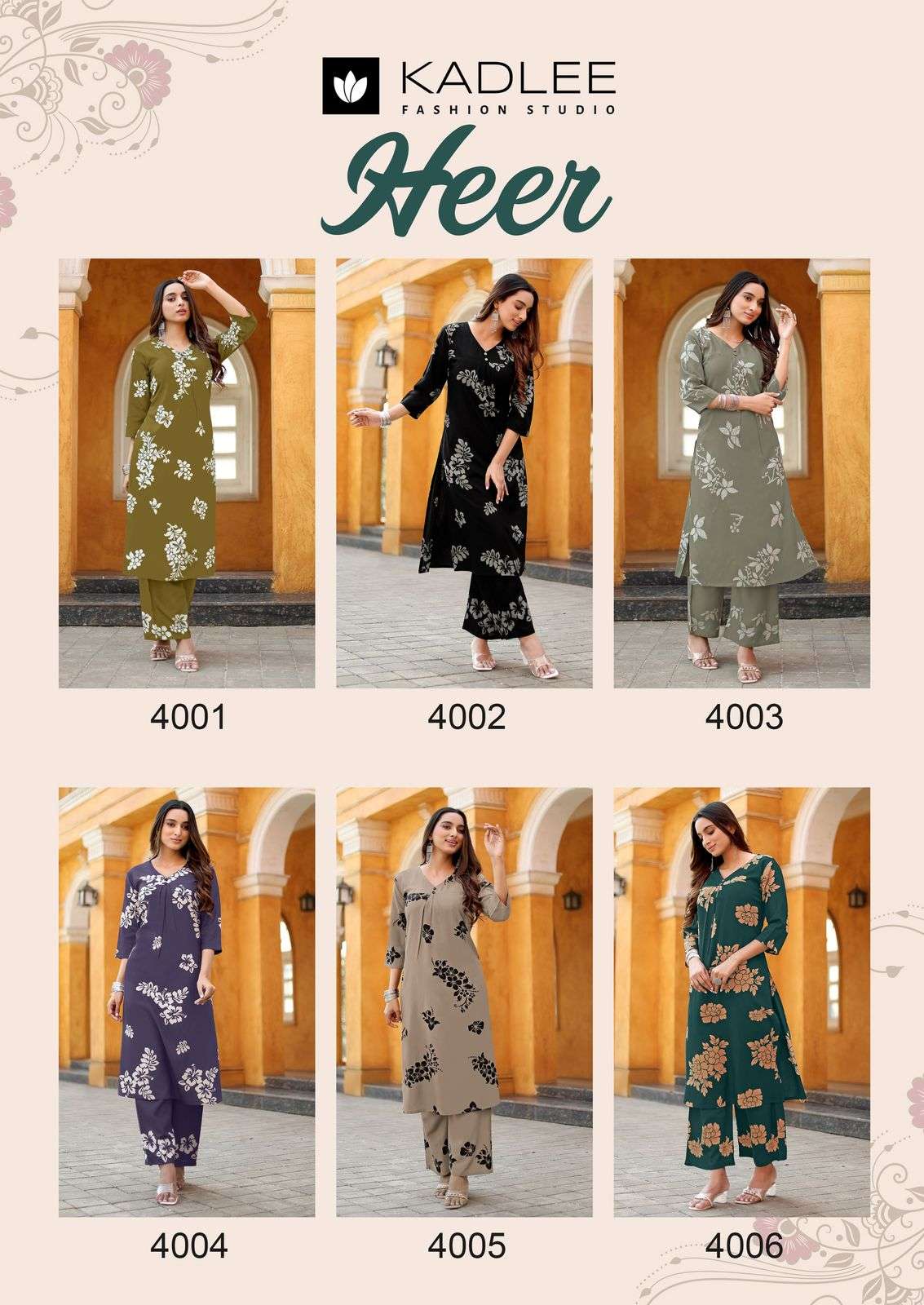 kadlee presents heer rayon readymade classic kurti with pant catalog wholesaler and exports