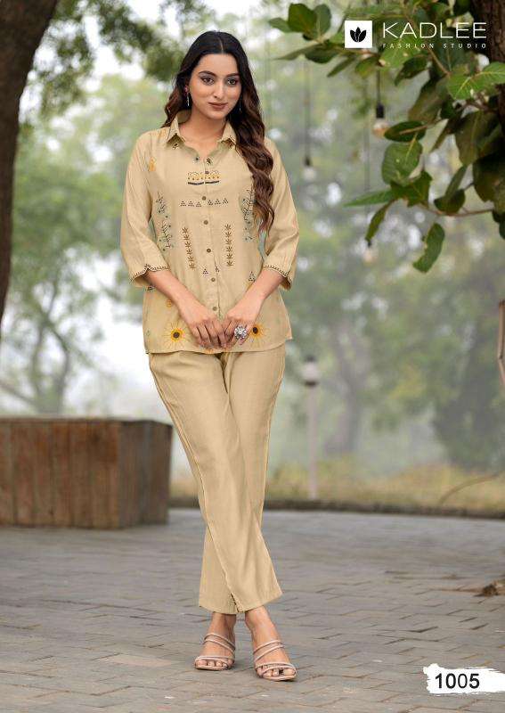 Kadlee Presents High Touch Viscose Weaving Readymade Stylish Co-ord Sets Catalog Wholesaler And Exporter In Surat