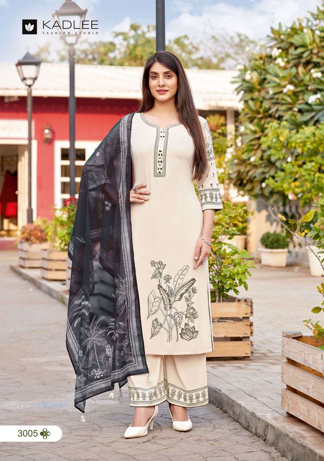 kadlee presents kamyaa rayon readymade classic kurti with bottom and duppata catalog wholesaler and exports