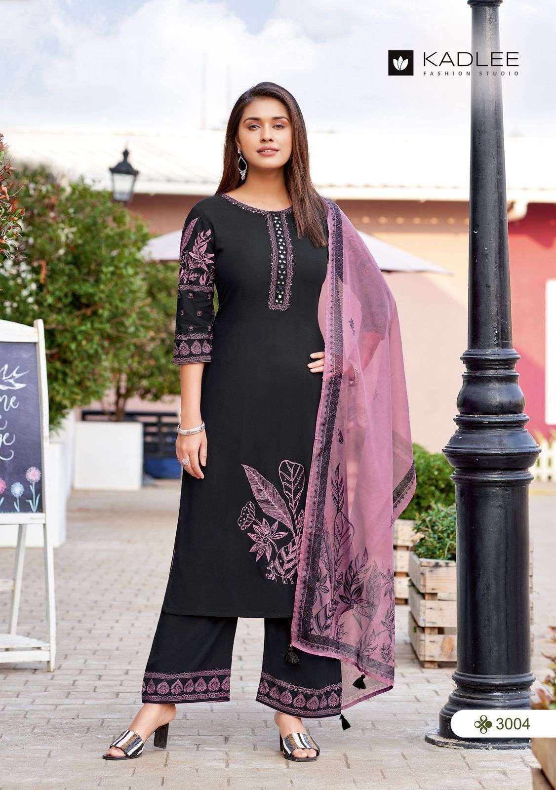 kadlee presents kamyaa rayon readymade classic kurti with bottom and duppata catalog wholesaler and exports
