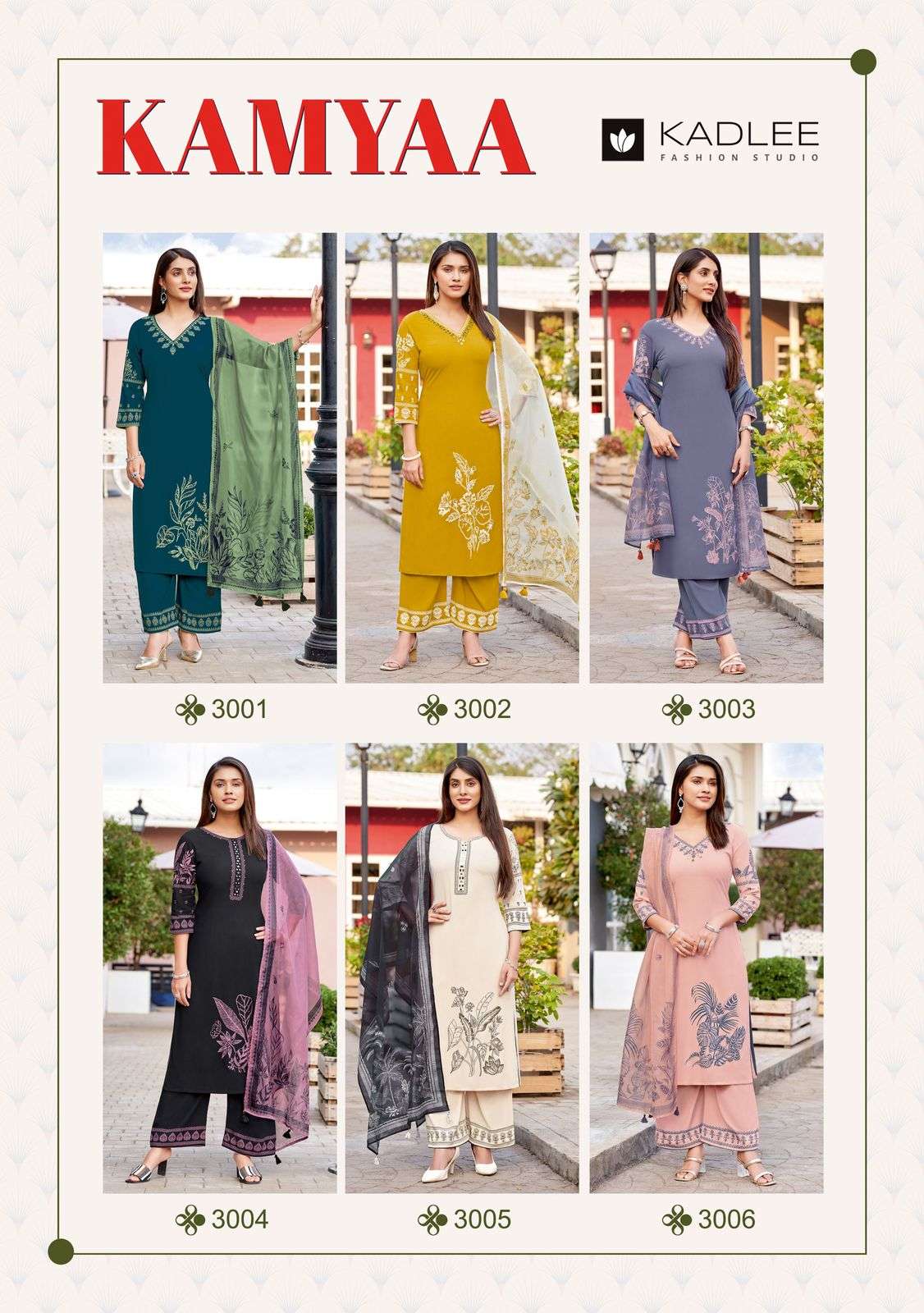 kadlee presents kamyaa rayon readymade classic kurti with bottom and duppata catalog wholesaler and exports