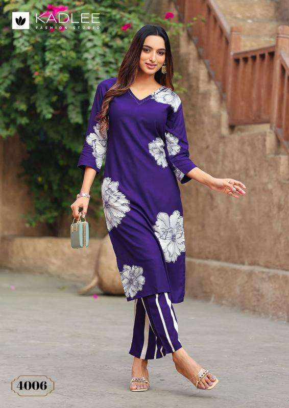 kadlee presents rangoli rayon readymade classic kurti with pant catalog wholesaler and exports