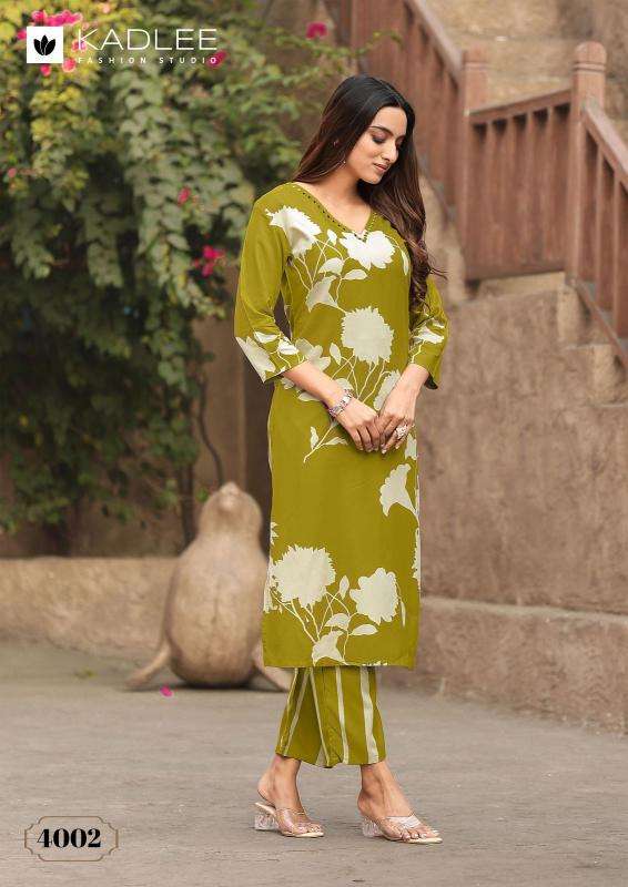 kadlee presents rangoli rayon readymade classic kurti with pant catalog wholesaler and exports