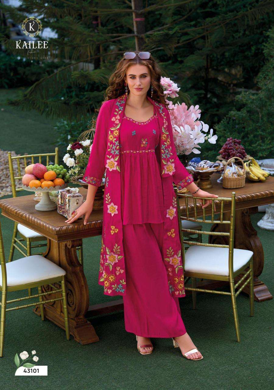 kailee fashion presents bloom readymade viscose organza gorgeous koti style kurtis catalog wholesaler and exporter 
