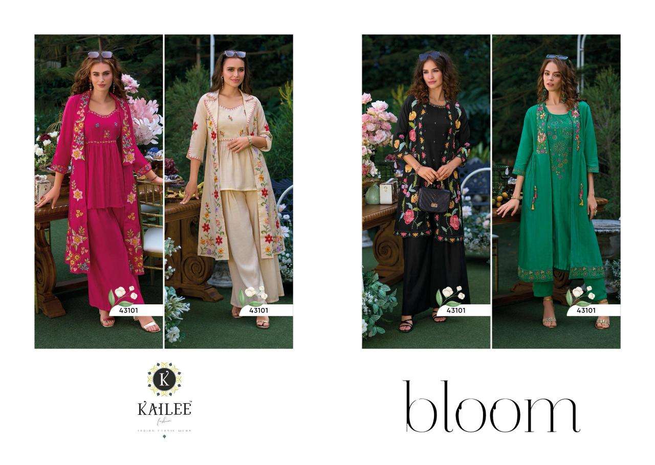 kailee fashion presents bloom readymade viscose organza gorgeous koti style kurtis catalog wholesaler and exporter 