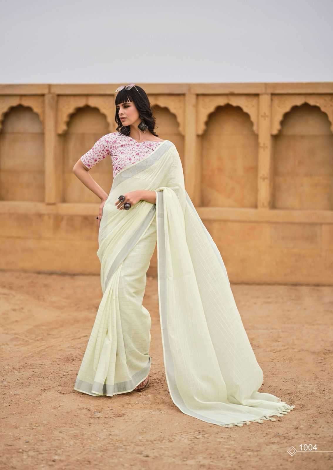KASHVI CREATION ABHILASHA VOL-3 BEAUTIFUL LINEN SILK SAREES CATALOGV WHOLESALER AND EXPORTER 