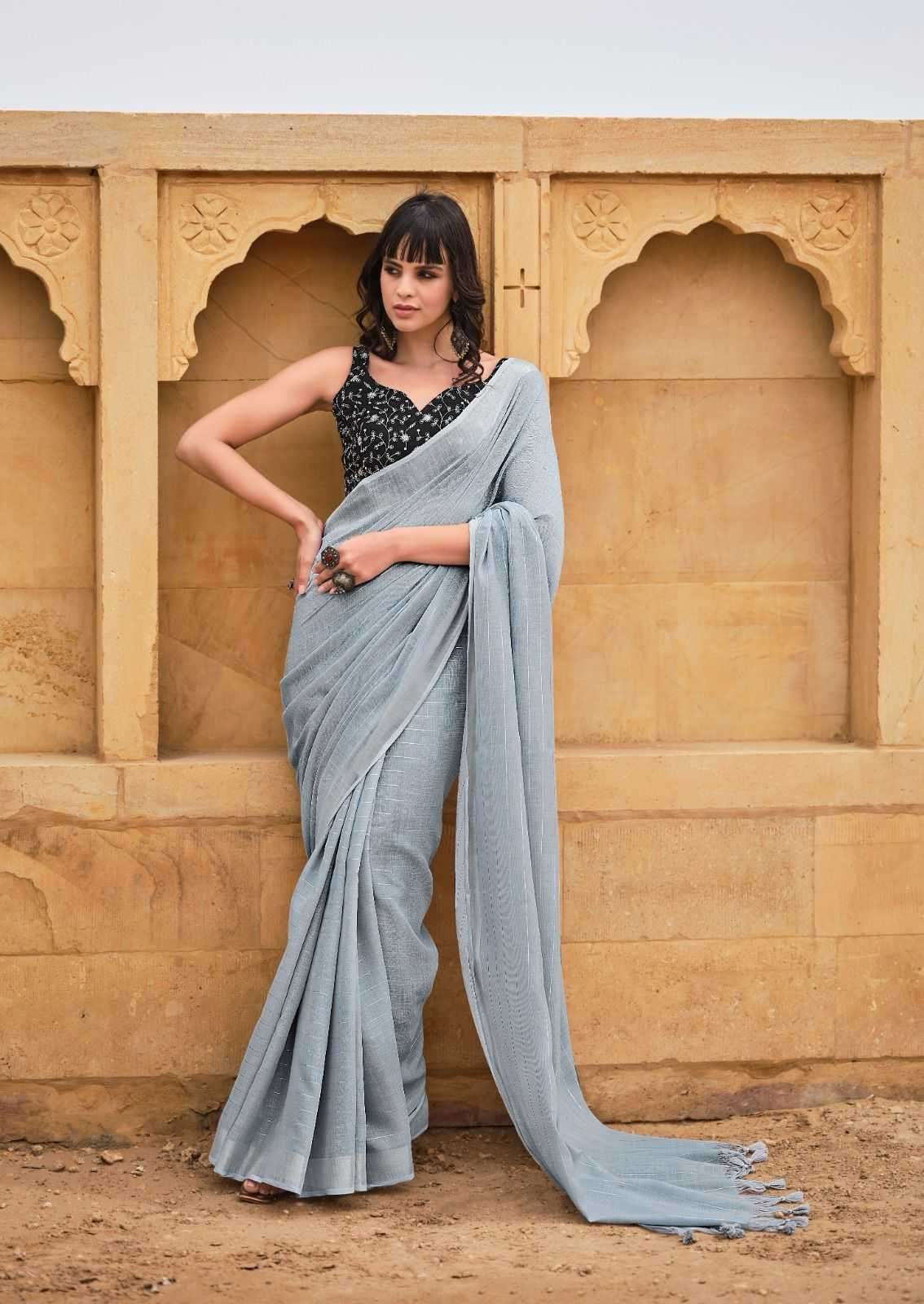 KASHVI CREATION ABHILASHA VOL-3 BEAUTIFUL LINEN SILK SAREES CATALOGV WHOLESALER AND EXPORTER 