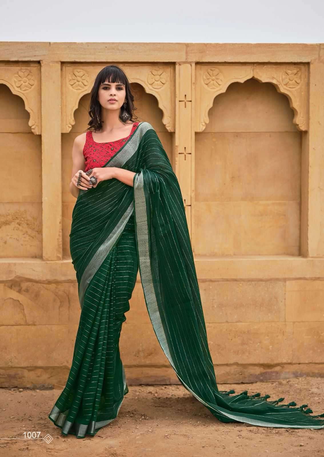 KASHVI CREATION ABHILASHA VOL-3 BEAUTIFUL LINEN SILK SAREES CATALOGV WHOLESALER AND EXPORTER 