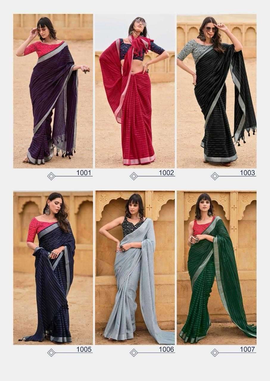 KASHVI CREATION ABHILASHA VOL-3 BEAUTIFUL LINEN SILK SAREES CATALOGV WHOLESALER AND EXPORTER 