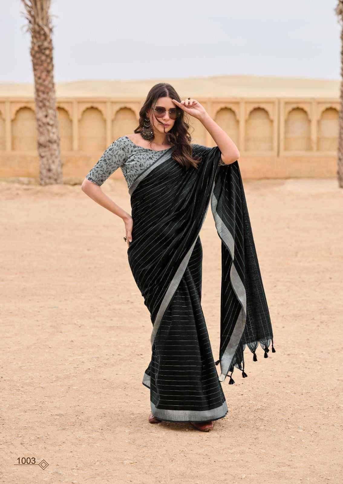 KASHVI CREATION ABHILASHA VOL-3 BEAUTIFUL LINEN SILK SAREES CATALOGV WHOLESALER AND EXPORTER 
