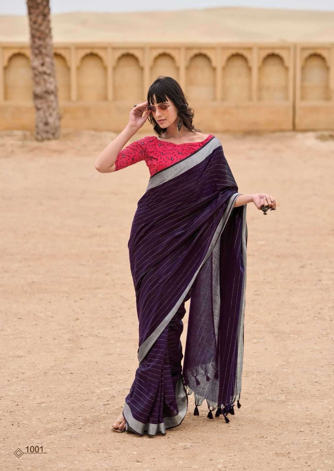 KASHVI CREATION ABHILASHA VOL-3 BEAUTIFUL LINEN SILK SAREES CATALOGV WHOLESALER AND EXPORTER 