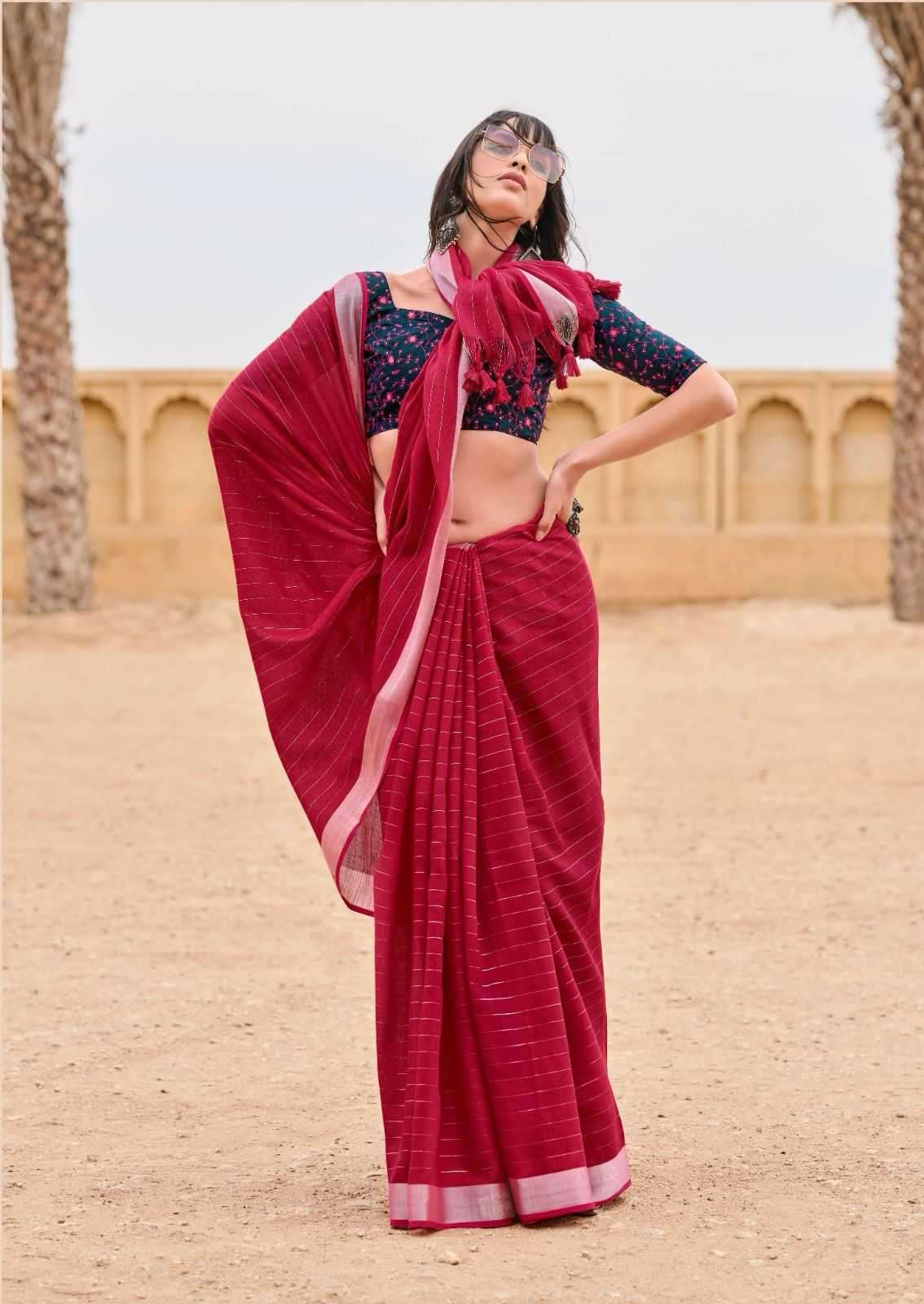 KASHVI CREATION ABHILASHA VOL-3 BEAUTIFUL LINEN SILK SAREES CATALOGV WHOLESALER AND EXPORTER 