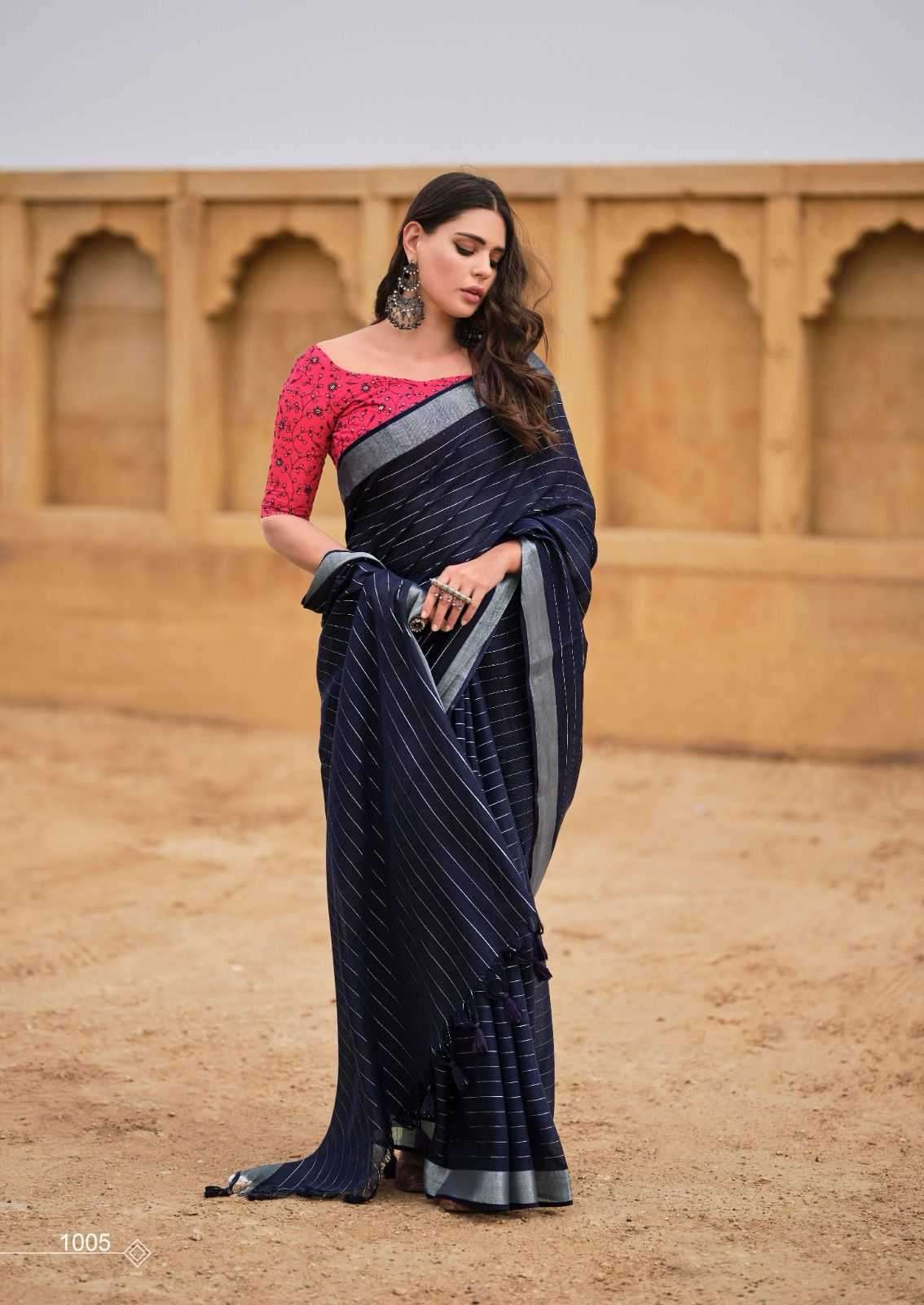 KASHVI CREATION ABHILASHA VOL-3 BEAUTIFUL LINEN SILK SAREES CATALOGV WHOLESALER AND EXPORTER 