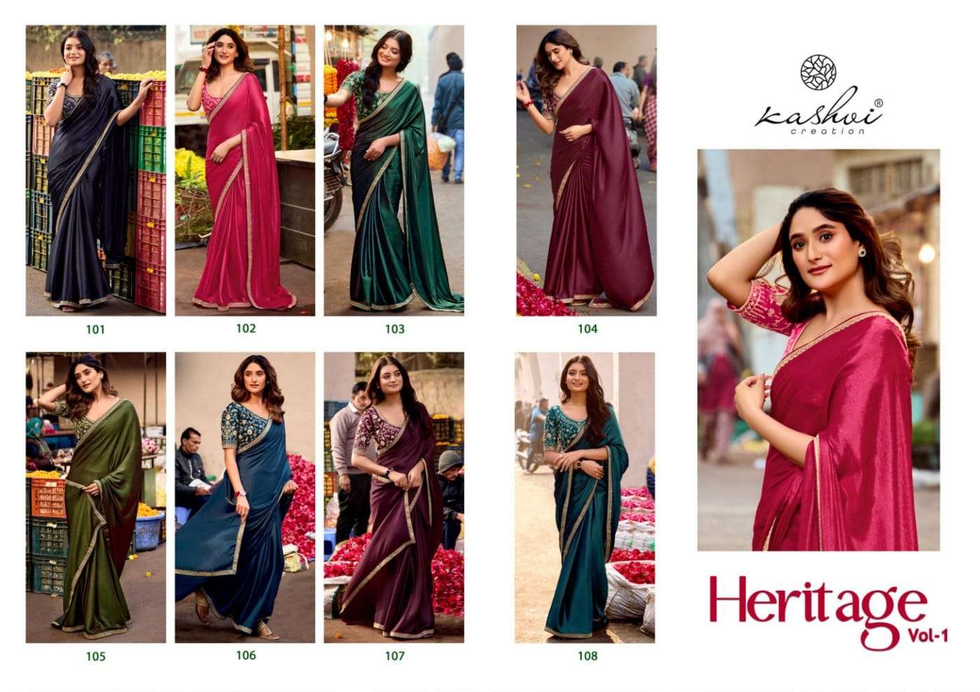 Kashvi Creation Presents Heritage Vol-1 Soft Silk Elegance Style Saree Catalog wholesaler And Exporter In Surat