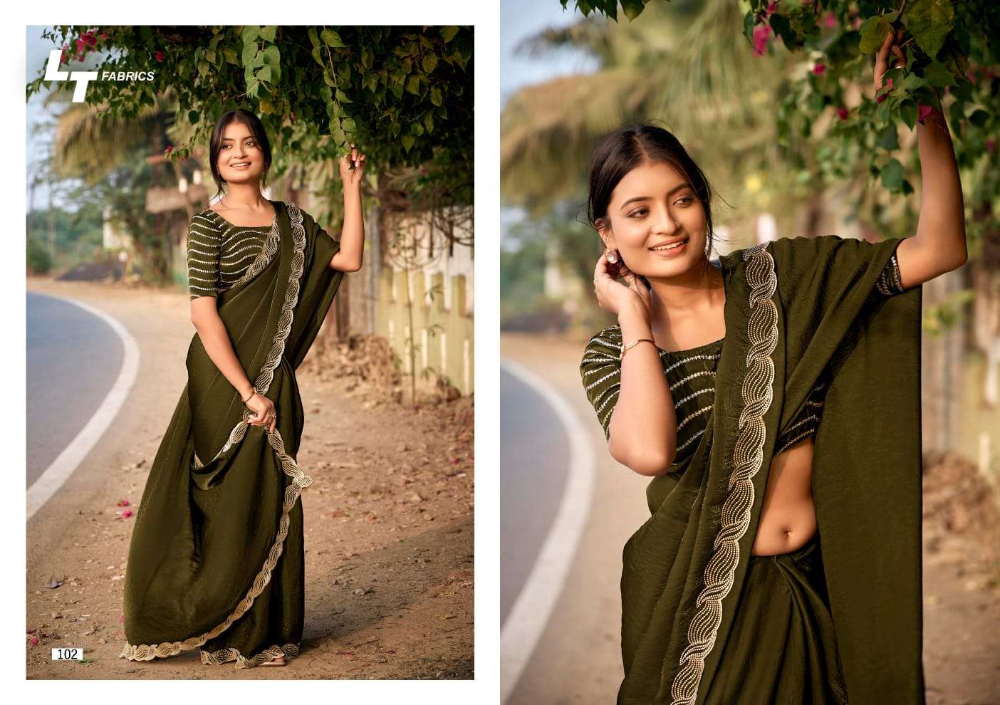 kashvi creation presents lighting vol-1 malai silk designer best saree catalog wholesaler and exporter in surat