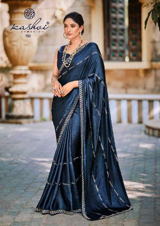 kashvi creation presents platinum vol-7 silk shop trendy printed saree catalog wholesaler and exporter 