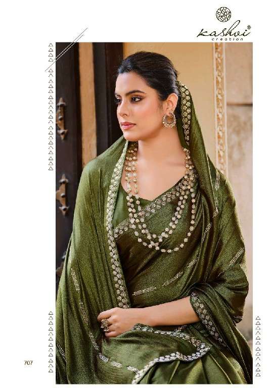 kashvi creation presents platinum vol-7 silk shop trendy printed saree catalog wholesaler and exporter 