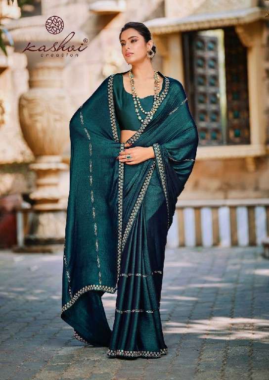 kashvi creation presents platinum vol-7 silk shop trendy printed saree catalog wholesaler and exporter 