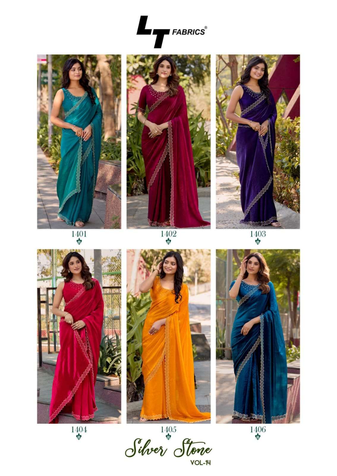 Kashvi Creation Presents Silver Stone Vol-14 Jharkan Work Fashionable Sarees Catalog Wholesaler And Exporter in Surat