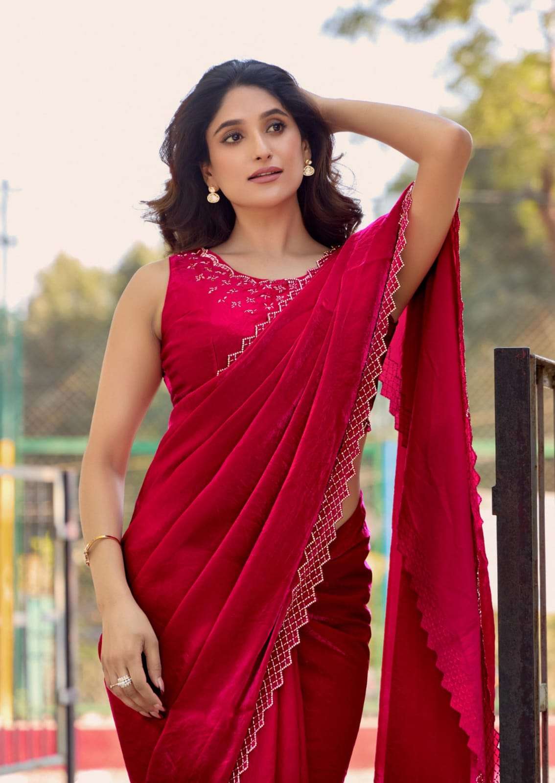 Kashvi Creation Presents Silver Stone Vol-14 Jharkan Work Fashionable Sarees Catalog Wholesaler And Exporter in Surat