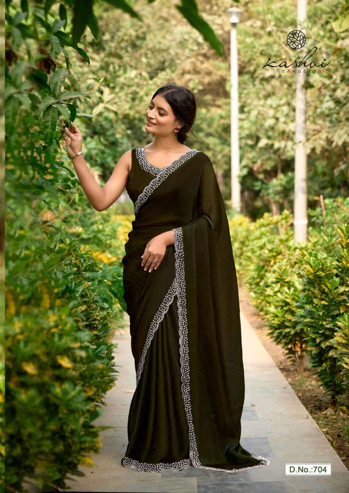 Kashvi Creation Presents Silver Stone Vol-7 Jharkan Work Fashionable Sarees Catalog Wholesaler And Exporter in Surat