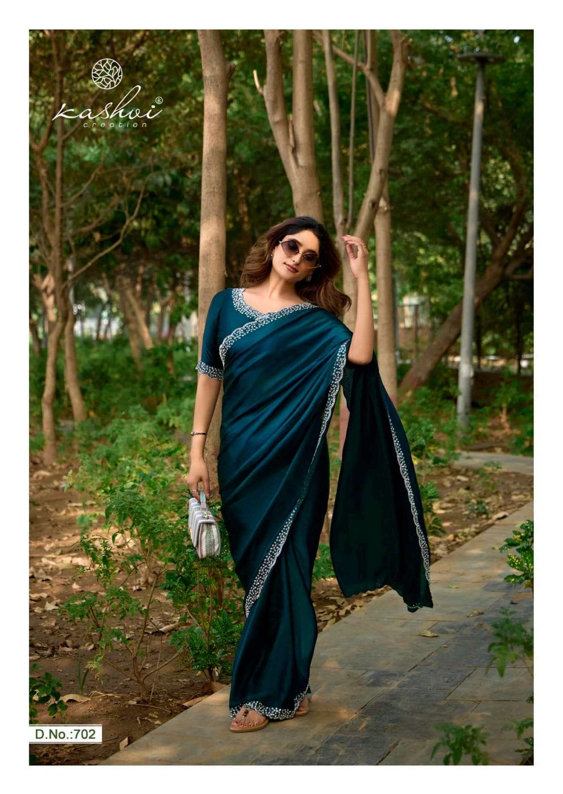 Kashvi Creation Presents Silver Stone Vol-7 Jharkan Work Fashionable Sarees Catalog Wholesaler And Exporter in Surat