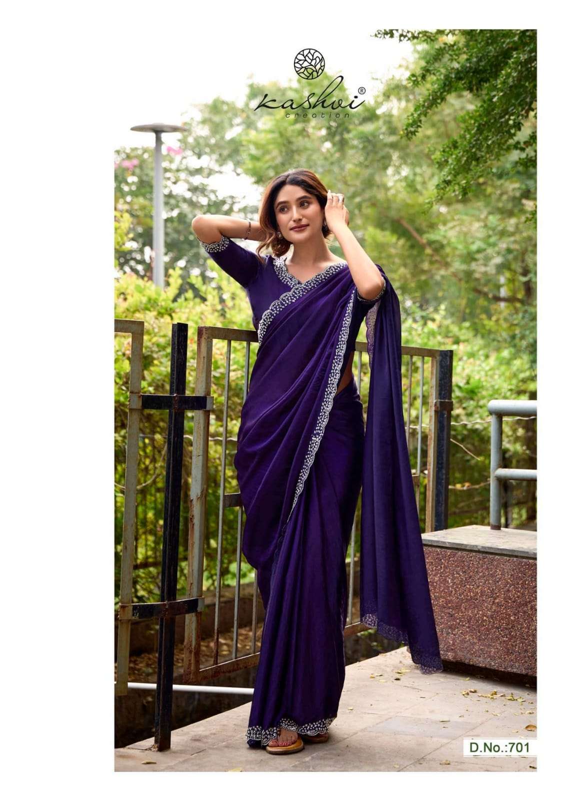 Kashvi Creation Presents Silver Stone Vol-7 Jharkan Work Fashionable Sarees Catalog Wholesaler And Exporter in Surat