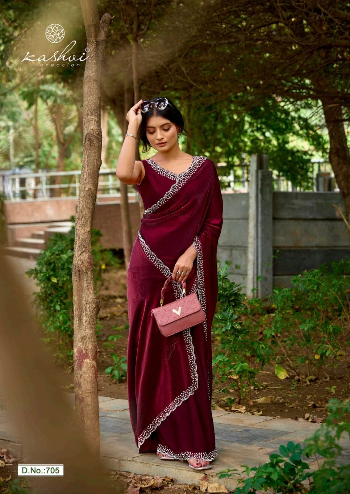 Kashvi Creation Presents Silver Stone Vol-7 Jharkan Work Fashionable Sarees Catalog Wholesaler And Exporter in Surat