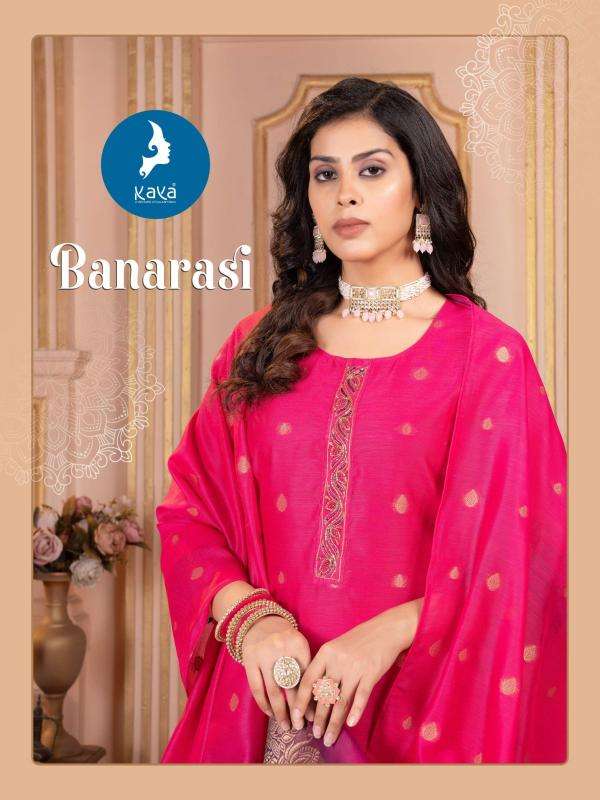 kaya presents banarasi chanderi jacquard plus size readymade kurtis catalog wholesaler and exporter 