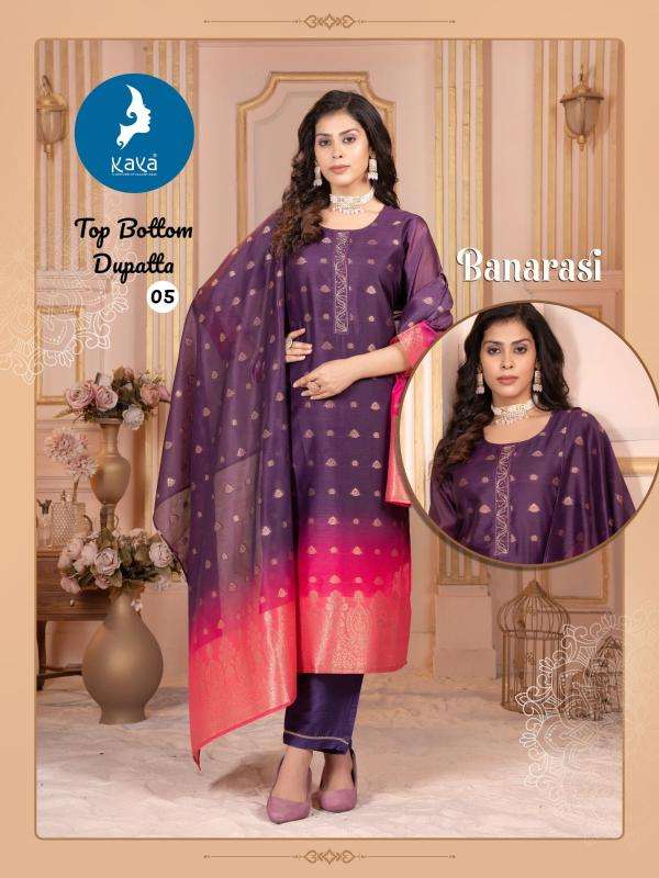 kaya presents banarasi chanderi jacquard plus size readymade kurtis catalog wholesaler and exporter 