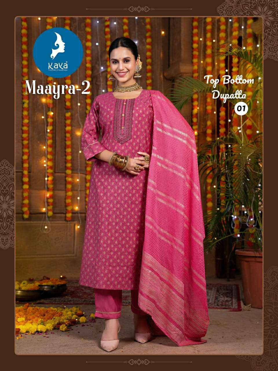 kaya presents maayra vol-2 roman silk readymade kurtis catalog wholesaler and exporter 