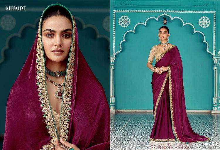 Kimora Presents Amber 2191-2201 Fancy Shop Stunning Party Sarees For Any Occasion Catalog Wholesaler And Exporter In Surat