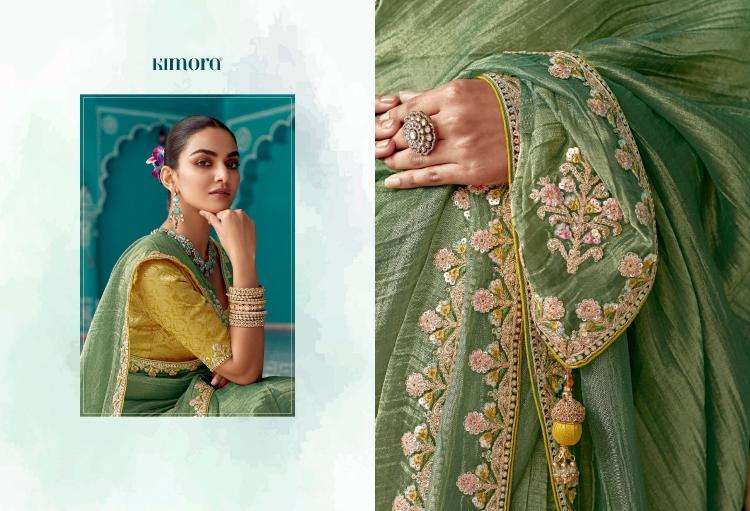 Kimora Presents Amber 2191-2201 Fancy Shop Stunning Party Sarees For Any Occasion Catalog Wholesaler And Exporter In Surat