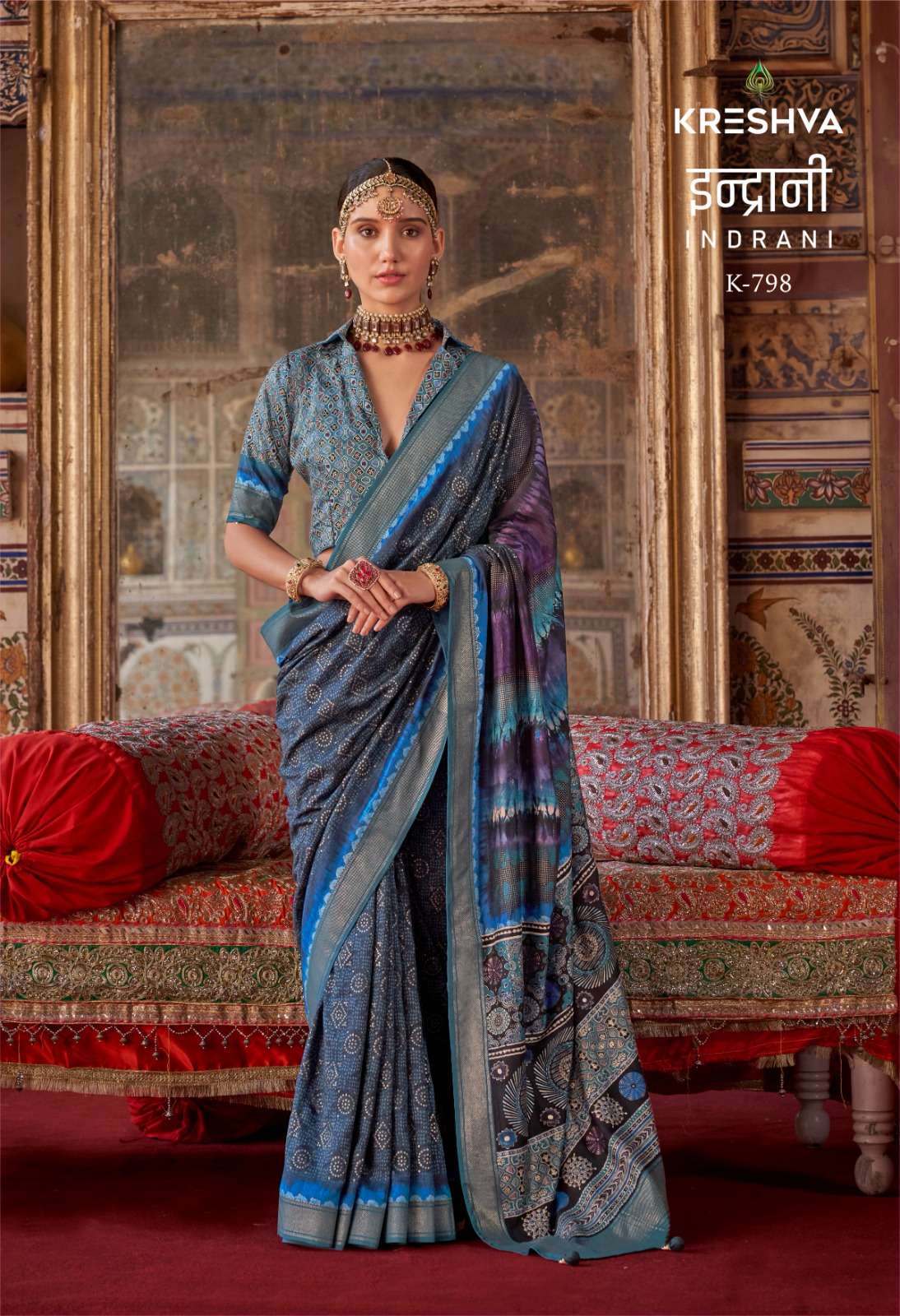 kreshva presents Indrani function wear silk saree for womens catalog wholesaler and exporter 