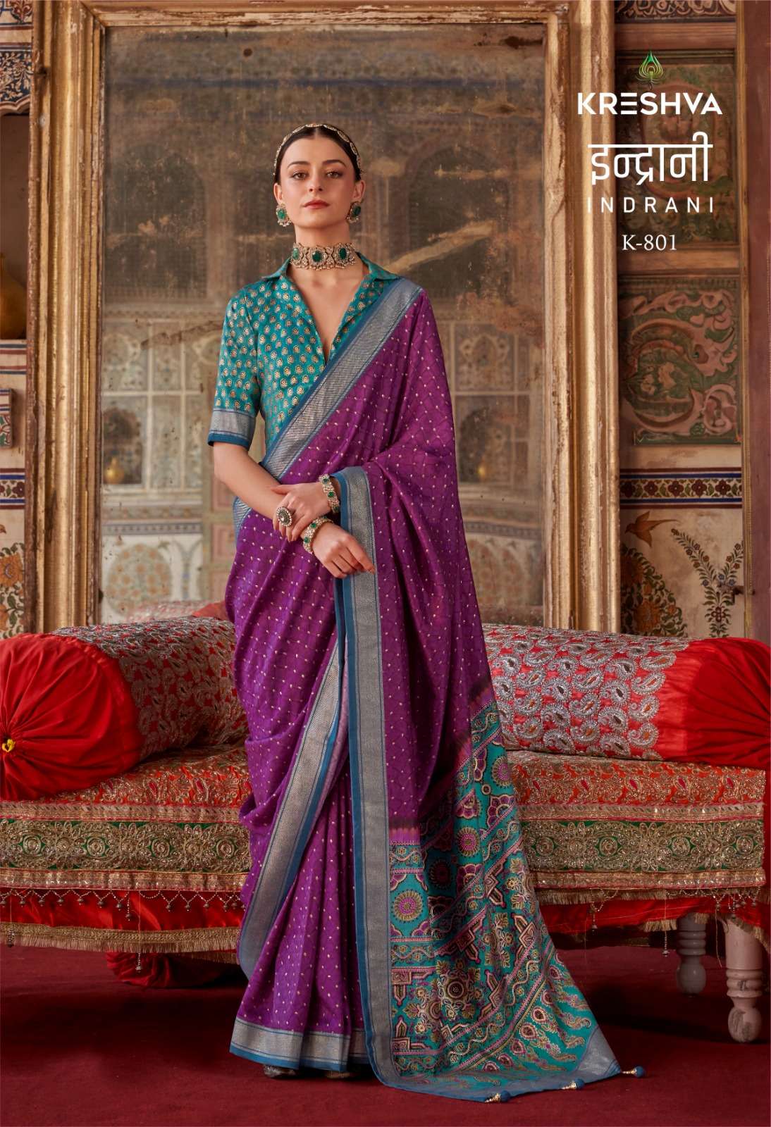 kreshva presents Indrani function wear silk saree for womens catalog wholesaler and exporter 