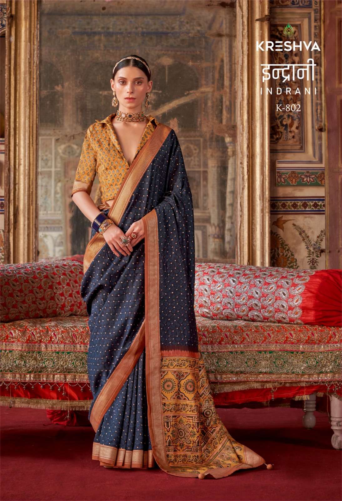kreshva presents Indrani function wear silk saree for womens catalog wholesaler and exporter 