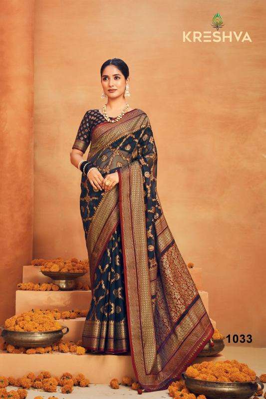 kreshva presents nilima georgette party wear saree for womens catalog wholesaler and exporter 