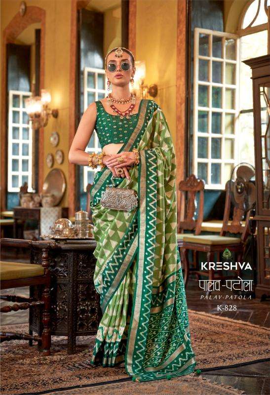 kreshva presents palav patola silk luxury print designer saree for womens catalog wholesaler and exporter in surat