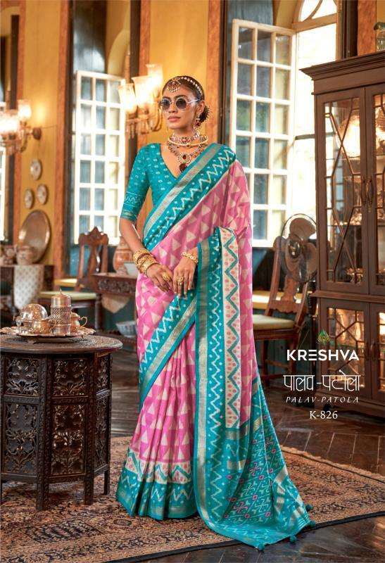 kreshva presents palav patola silk luxury print designer saree for womens catalog wholesaler and exporter in surat