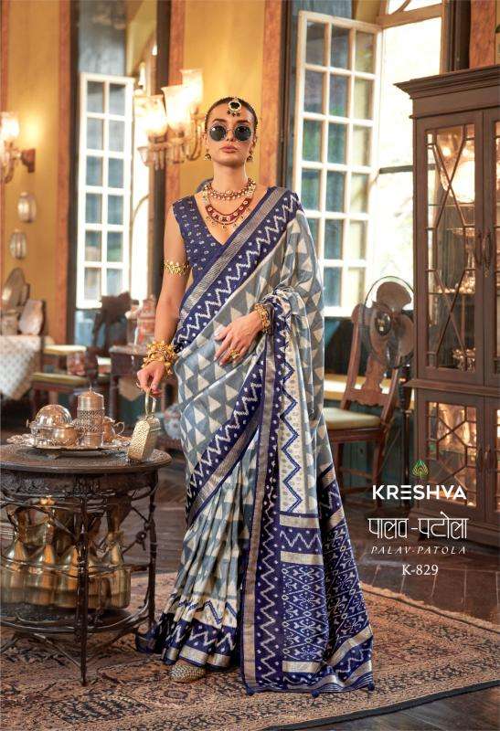kreshva presents palav patola silk luxury print designer saree for womens catalog wholesaler and exporter in surat