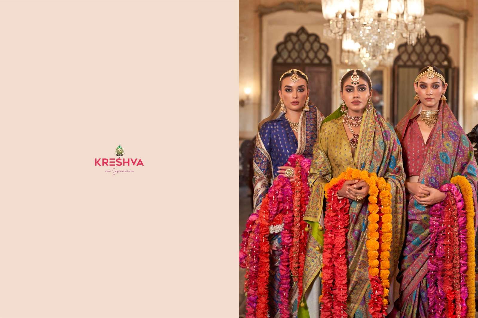 kreshva presents pushpa rani  wedding wear silk saree catalog wholesaler and exporter in surat