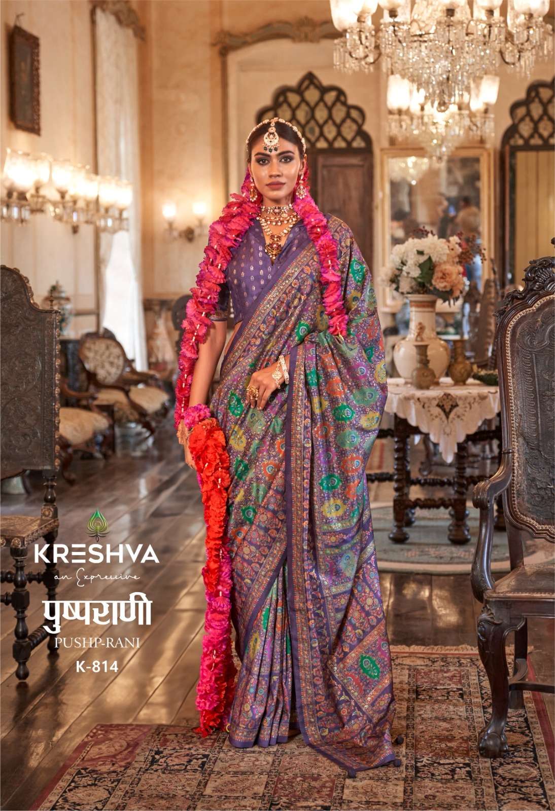 kreshva presents pushpa rani  wedding wear silk saree catalog wholesaler and exporter in surat