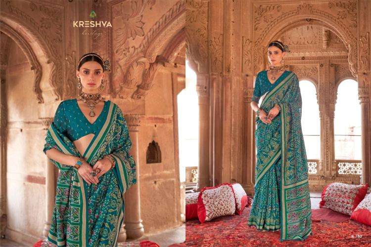 kreshva presents rang vatika 771-782 two tone georgette party wear saree catalog wholesaler and exporter in surat