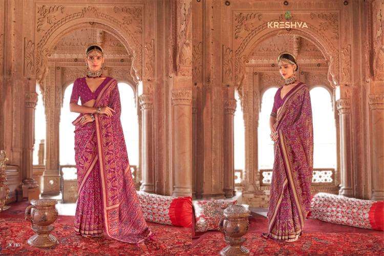 kreshva presents rang vatika 771-782 two tone georgette party wear saree catalog wholesaler and exporter in surat