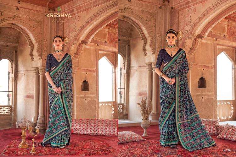 kreshva presents rang vatika 771-782 two tone georgette party wear saree catalog wholesaler and exporter in surat